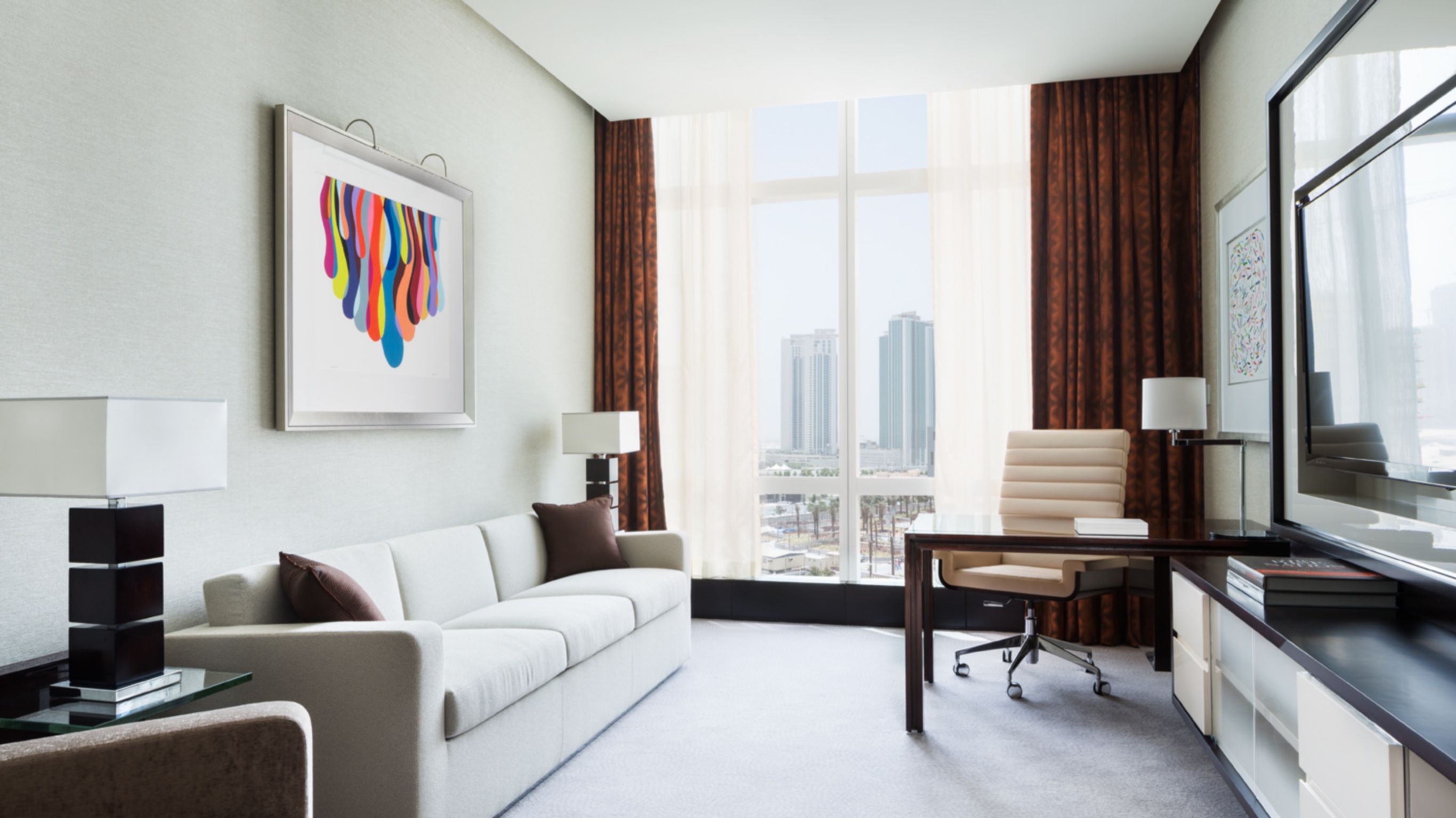 Deluxe One Bedroom Suite living Room